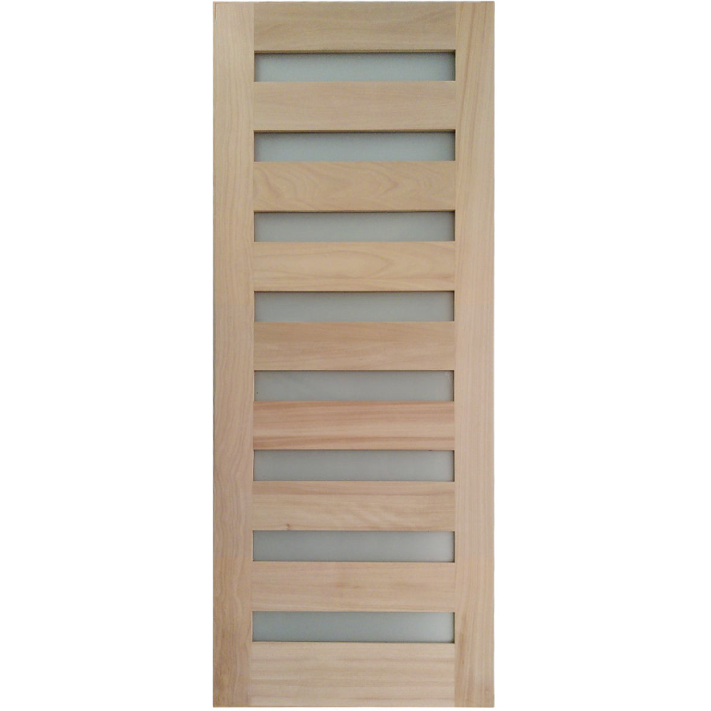 36x96 in. Exterior Mahogany Door Slab | Modern 8 Lite